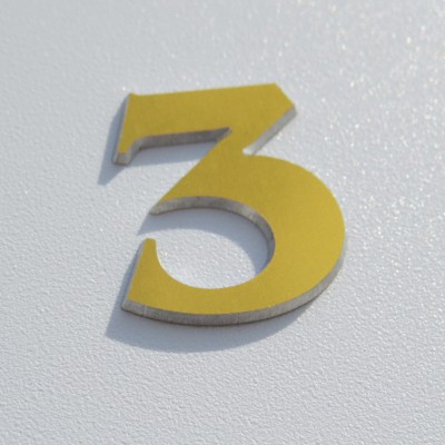 číslo na dveře – zlaté 3